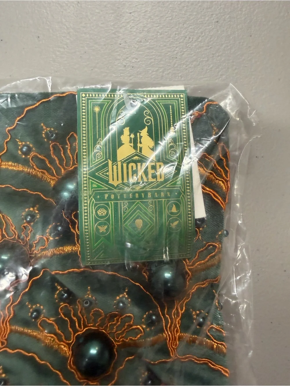 Wicked x Pottery Barn Elphaba Beaded Embellished Decorative Lumbar Pillow Cover